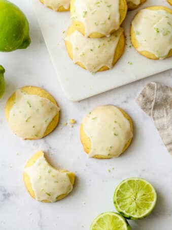 view of lime cornmeal cookies on the table