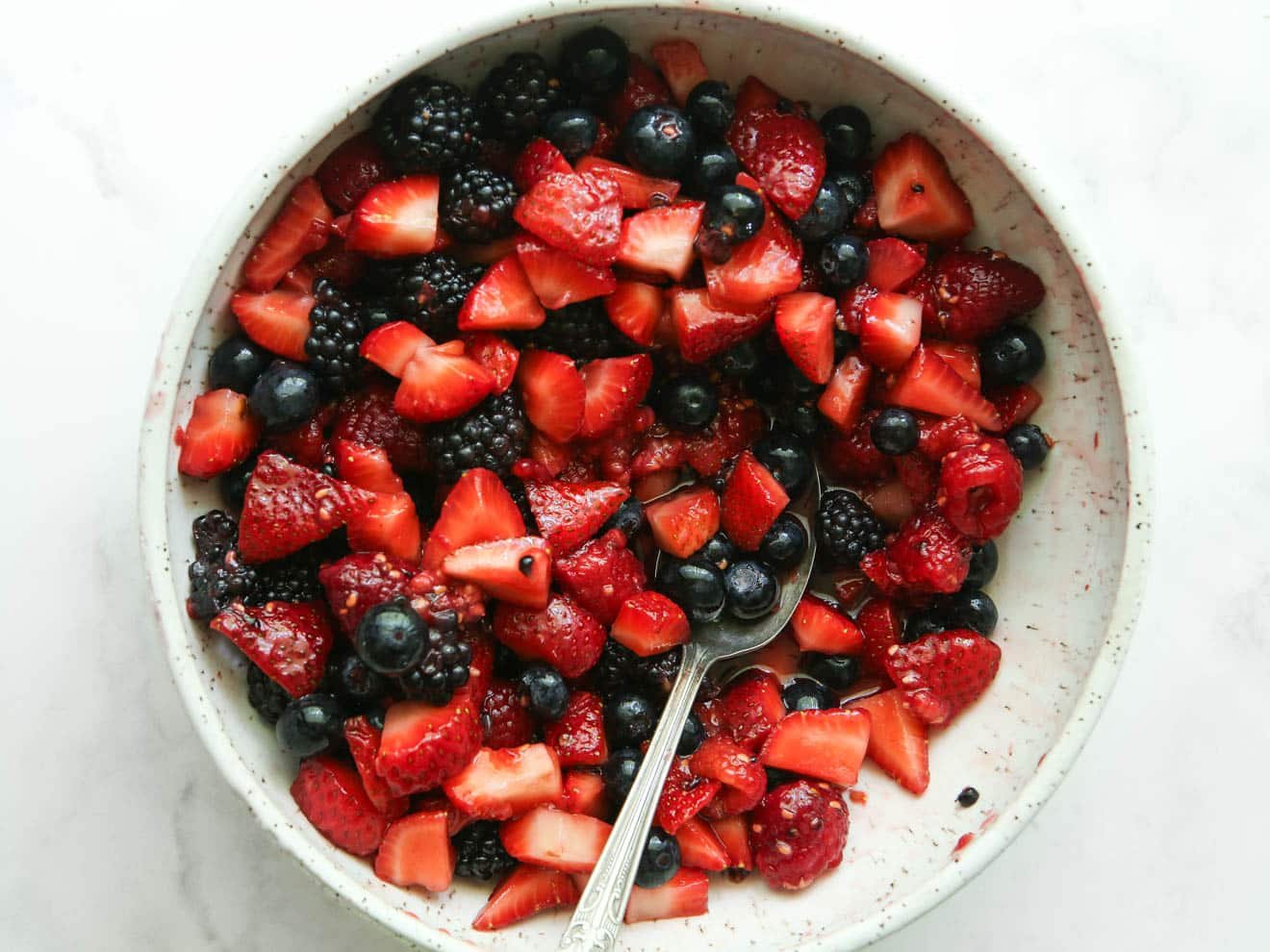 mascerated berries in bowl