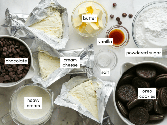 No-Bake Chocolate cheesecake Ingredients