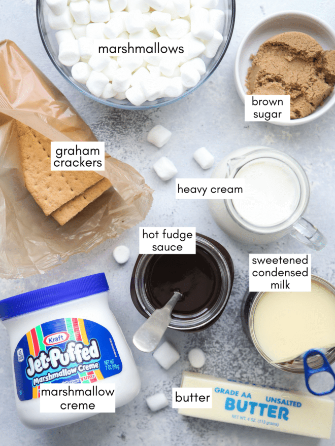 s'mores ice cream pie ingredients