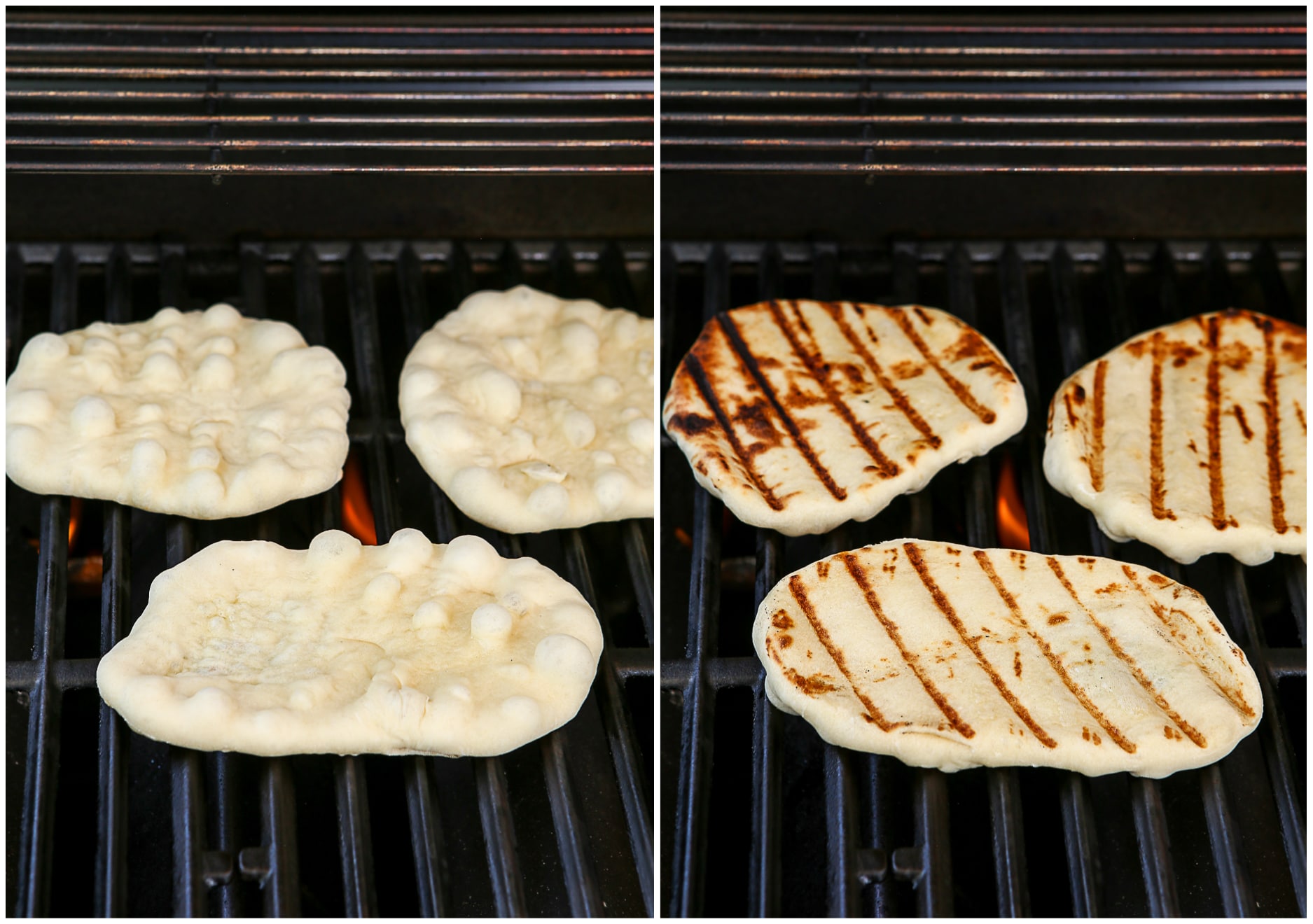 cooking flatbread on the grill
