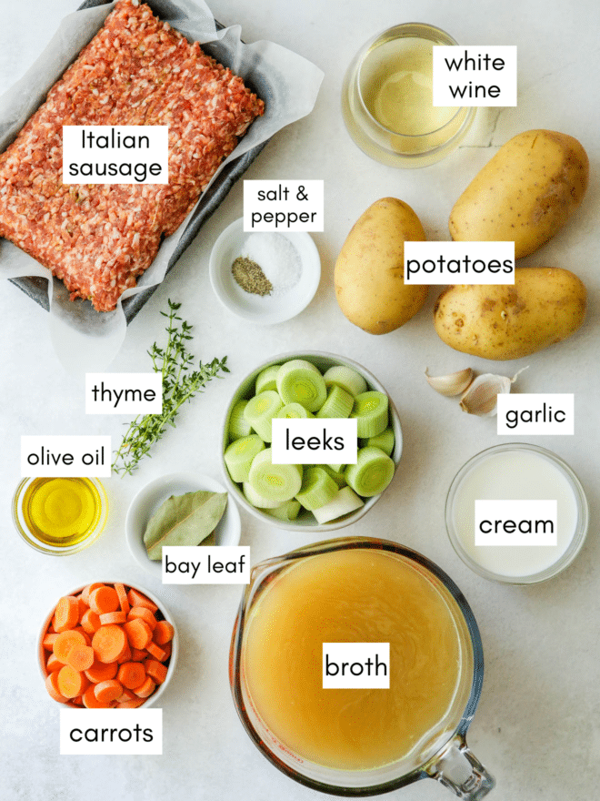 potato leek sausage soup ingredients