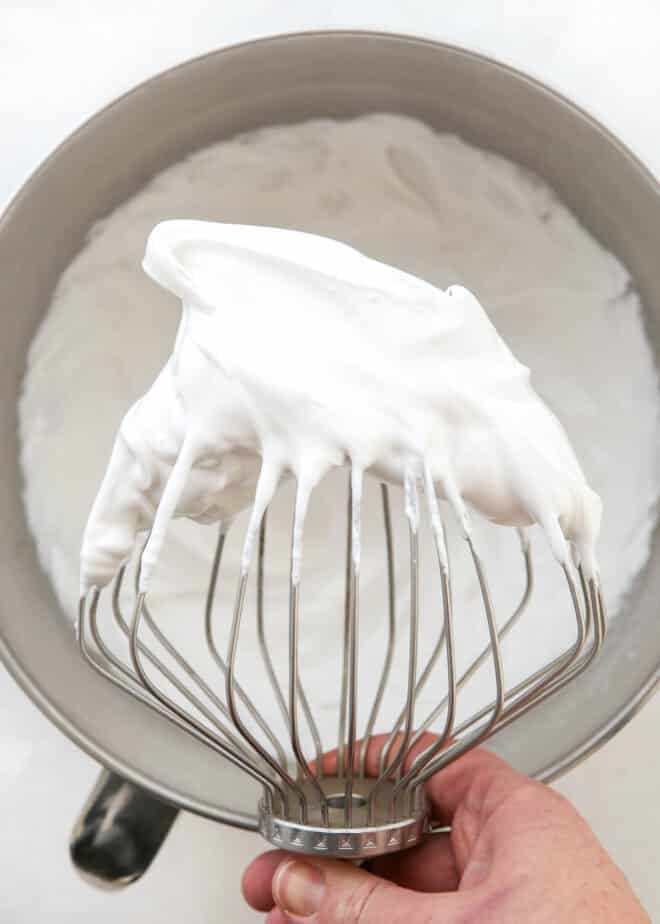 Whipping the meringue